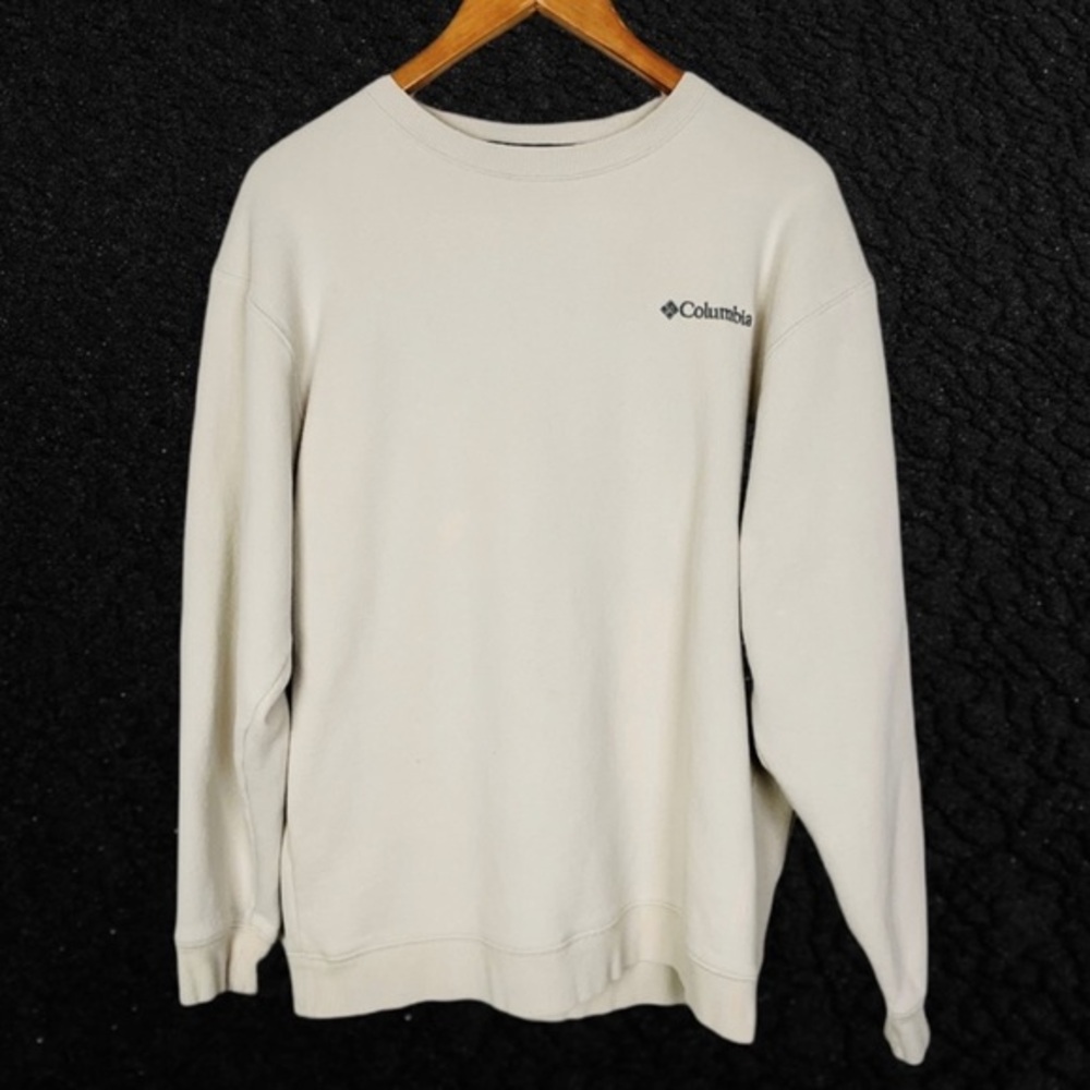 LIKE NEW COLUMBIA OVERSIZED CREAM/OATMEAL CREWNECK SWEATSHIRT - SIZE SMALL